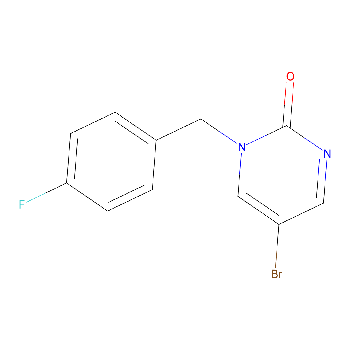 5-Bromo-1-(4-fluorobenzyl)pyrimidin-2(1H)-one molecular structure, CAS 1822842-44-3