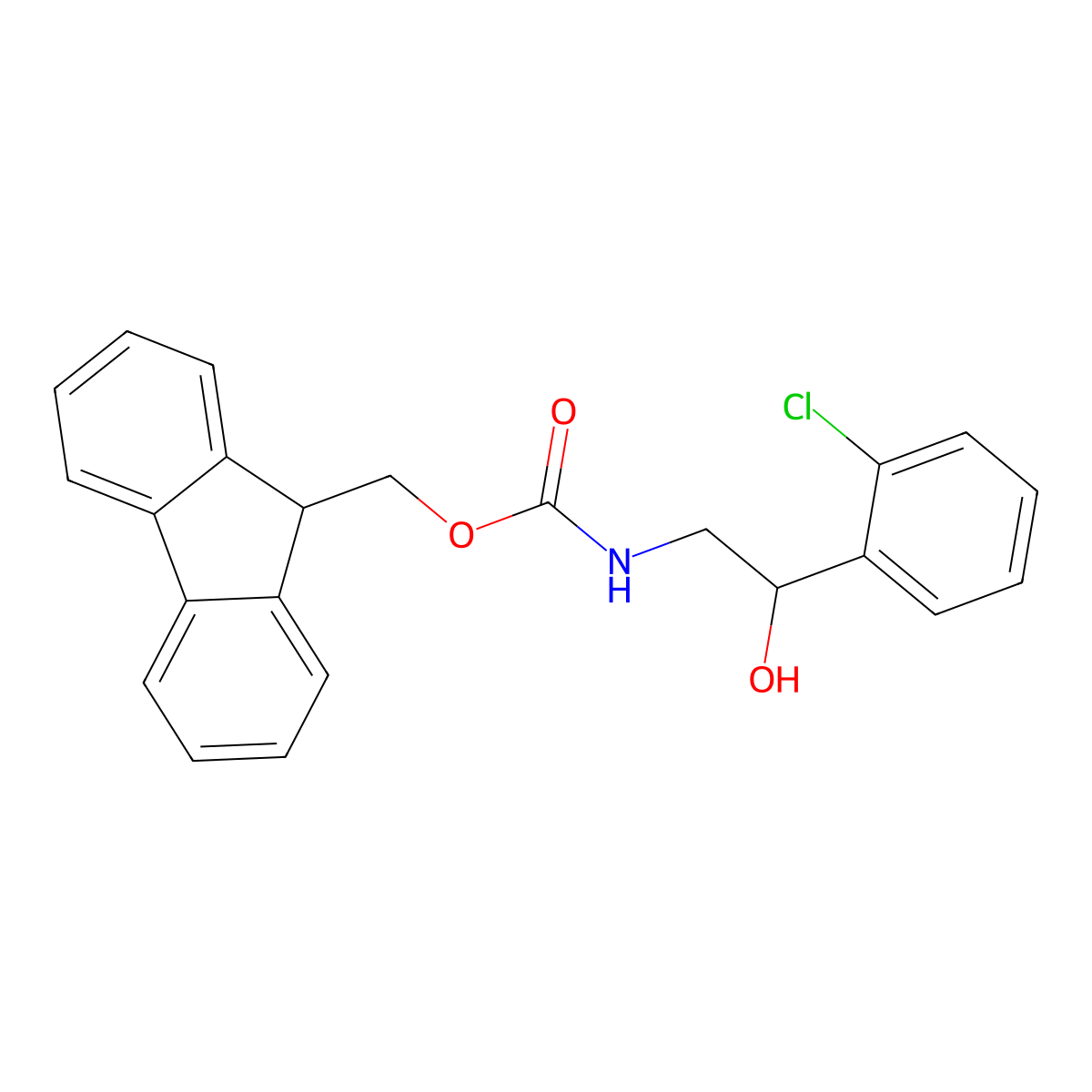 (9H-fluoren-9-yl)methyl N-[2-(2-chlorophenyl)-2-hydroxyethyl]carbamate molecular structure, CAS 1822842-80-7