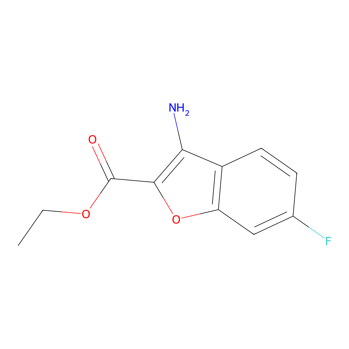 Ethyl 3-amino-6-fluorobenzofuran-2-carboxylate molecular structure, CAS 1822843-69-5