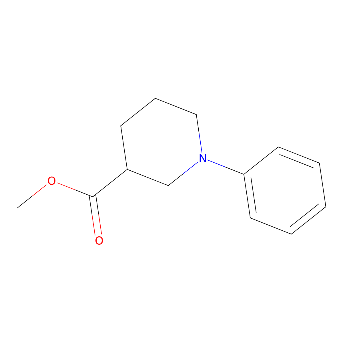 Methyl 1-phenylpiperidine-3-carboxylate molecular structure, CAS 1822843-87-7