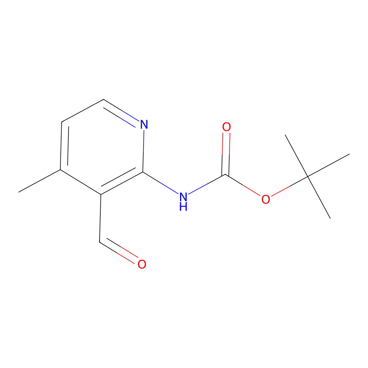 tert-Butyl (3-formyl-4-methylpyridin-2-yl)carbamate molecular structure, CAS 1822844-03-0