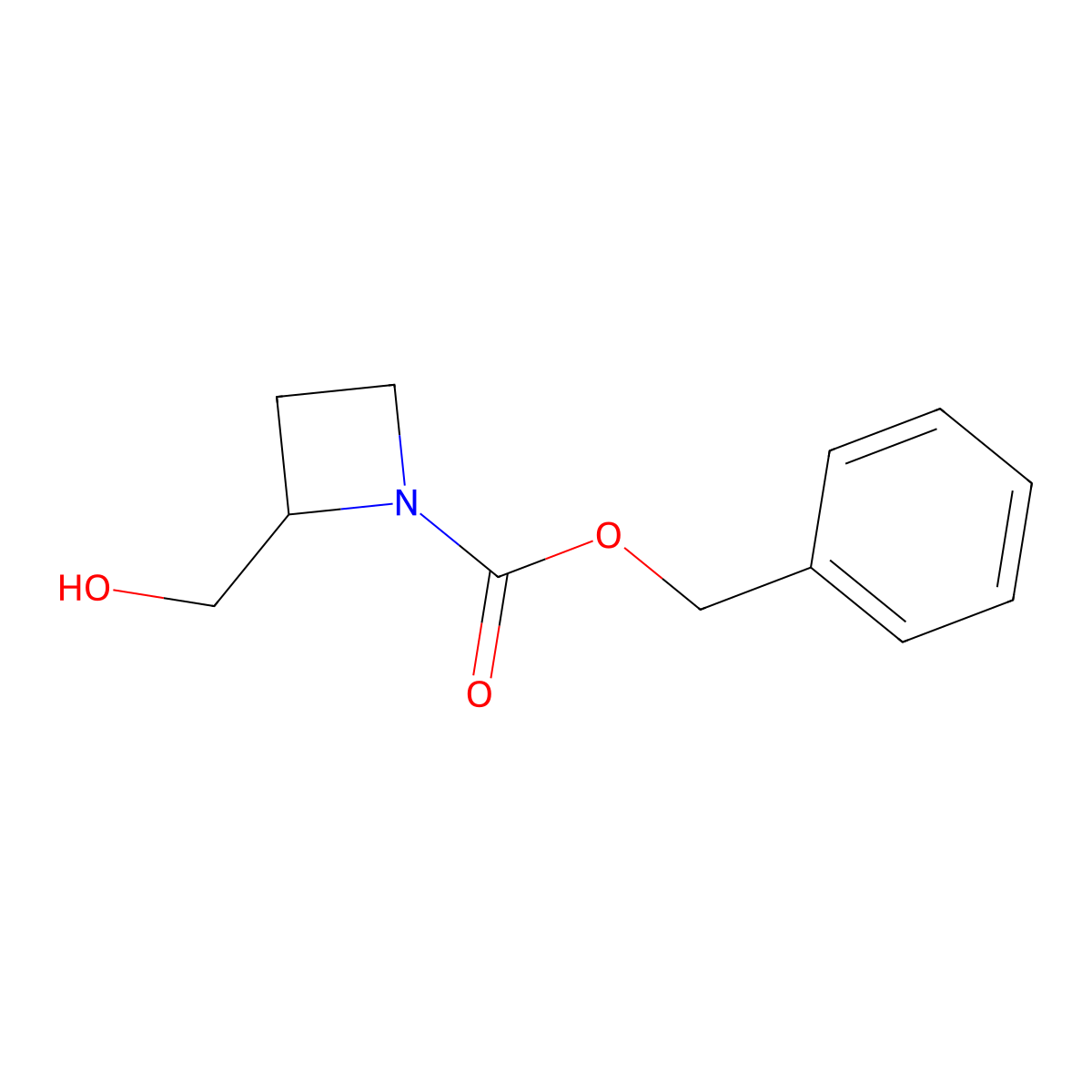 Benzyl 2-(hydroxymethyl)azetidine-1-carboxylate molecular structure, CAS 1822844-61-0