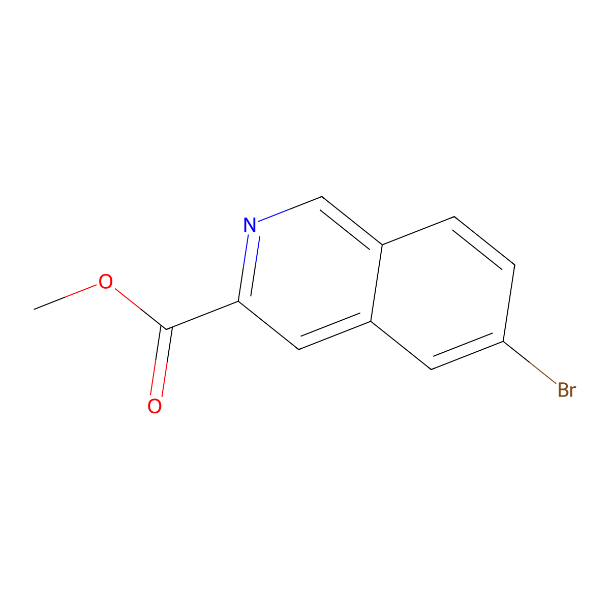 Methyl 6-bromoisoquinoline-3-carboxylate molecular structure, CAS 1822845-09-9