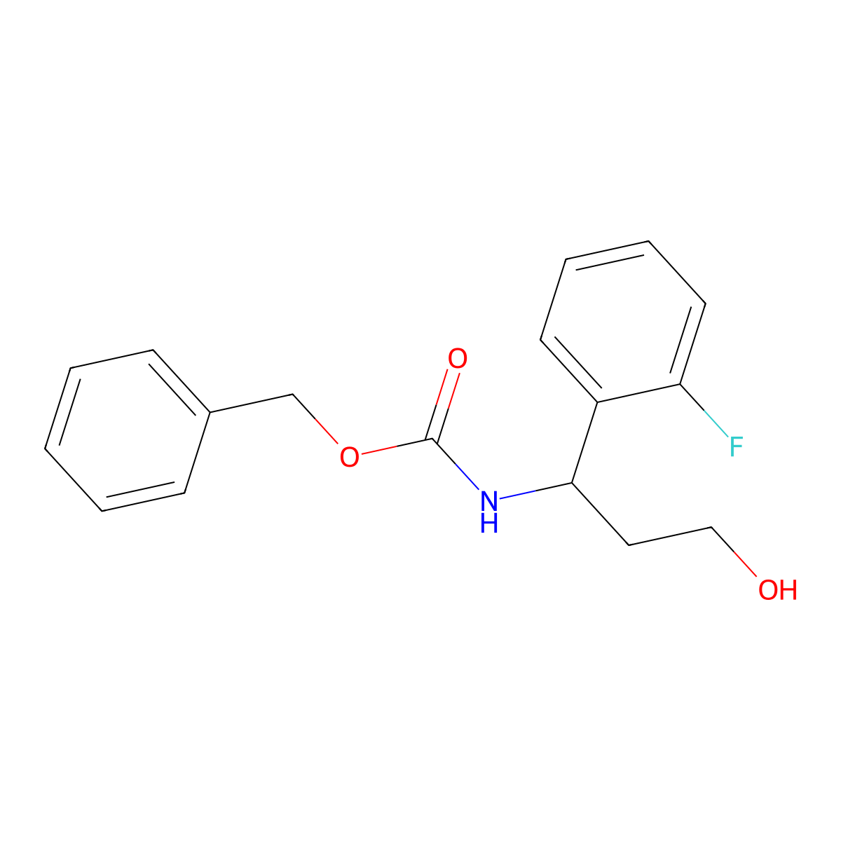 benzyl N-[1-(2-fluorophenyl)-3-hydroxypropyl]carbamate molecular structure, CAS 1822845-10-2