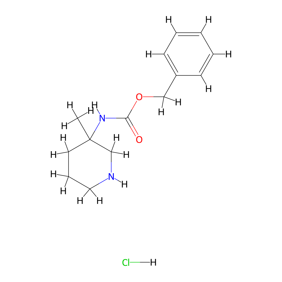 Benzyl (3-methylpiperidin-3-yl)carbamate hydrochloride molecular structure, CAS 1822845-38-4