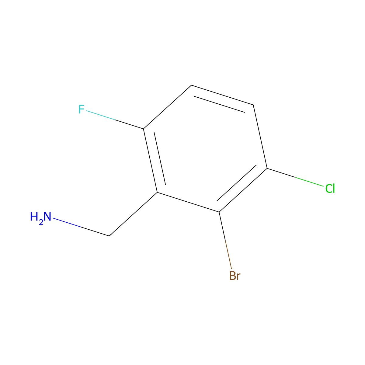 1-(2-Bromo-3-chloro-6-fluorophenyl)methanamine molecular structure, CAS 1822845-80-6