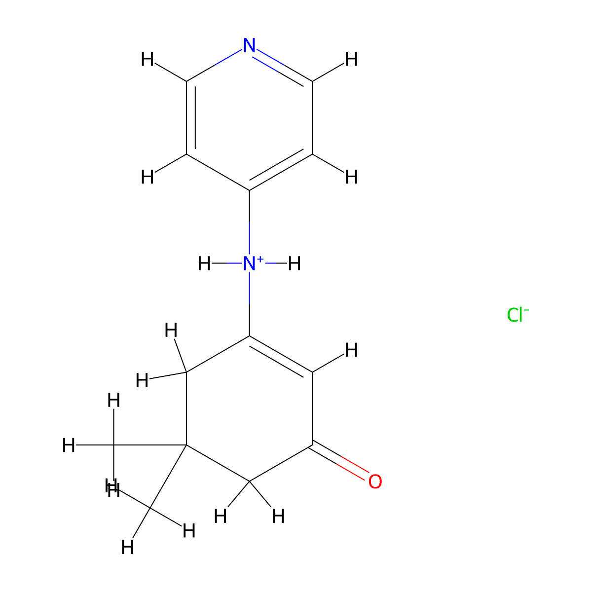 N-(5,5-Dimethyl-3-oxocyclohex-1-en-1-yl)pyridin-4-aminium chloride molecular structure, CAS 1822846-71-8