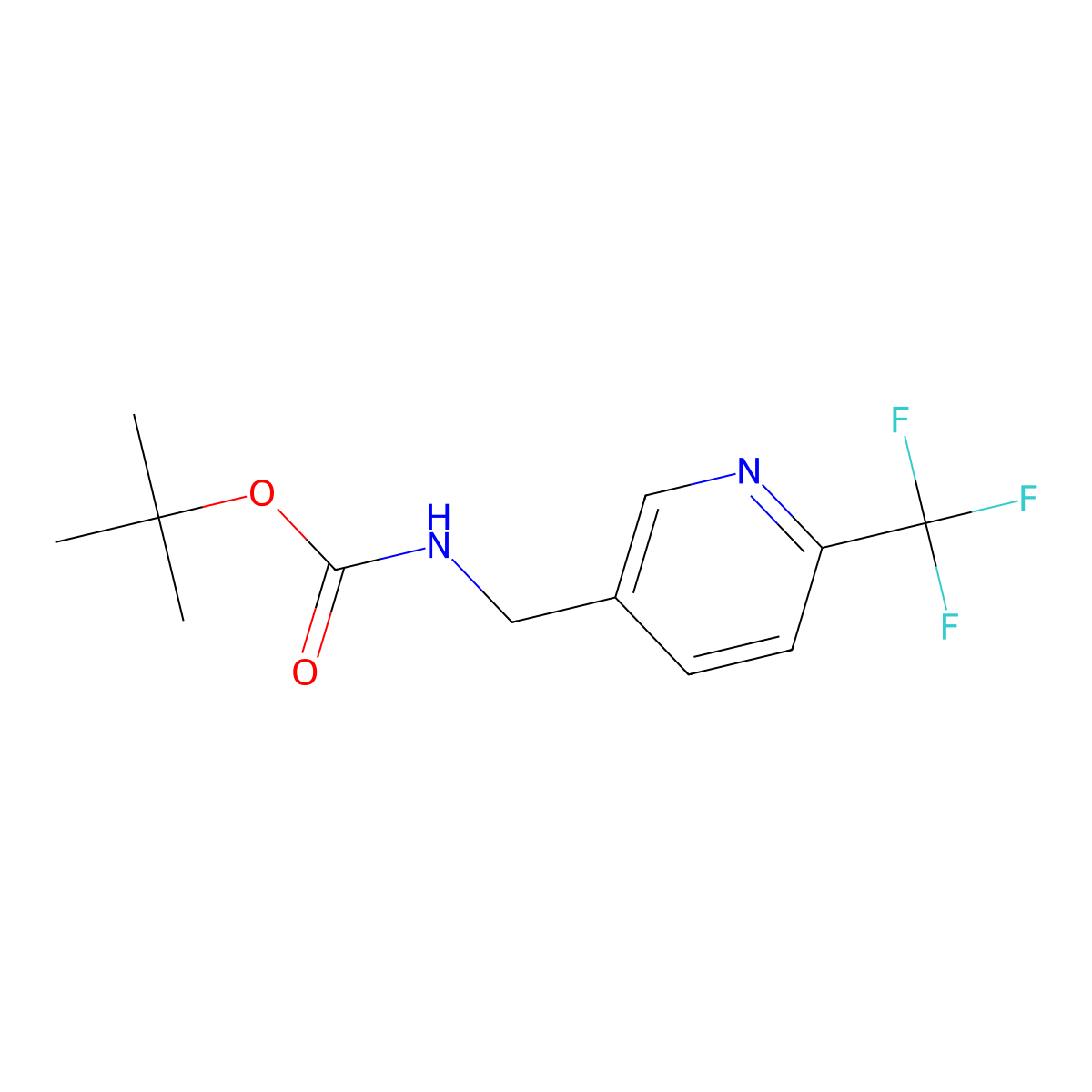 tert-Butyl ((6-(trifluoromethyl)pyridin-3-yl)methyl)carbamate molecular structure, CAS 1822848-82-7