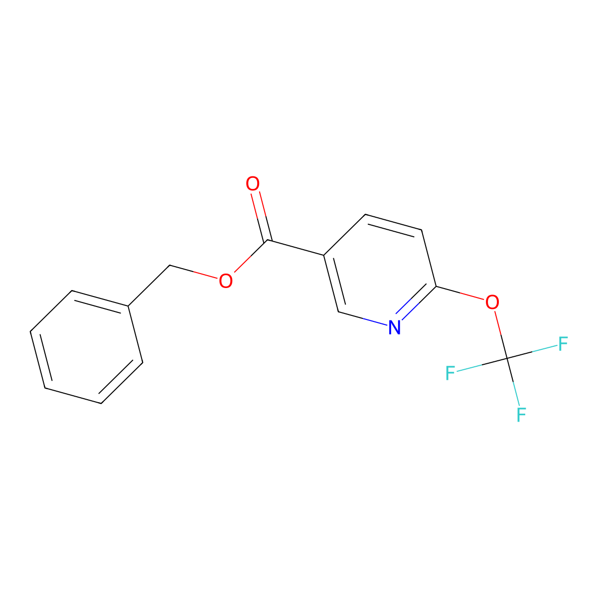 Phenylmethyl 6-(trifluoromethoxy)-3-pyridinecarboxylate molecular structure, CAS 1822848-83-8