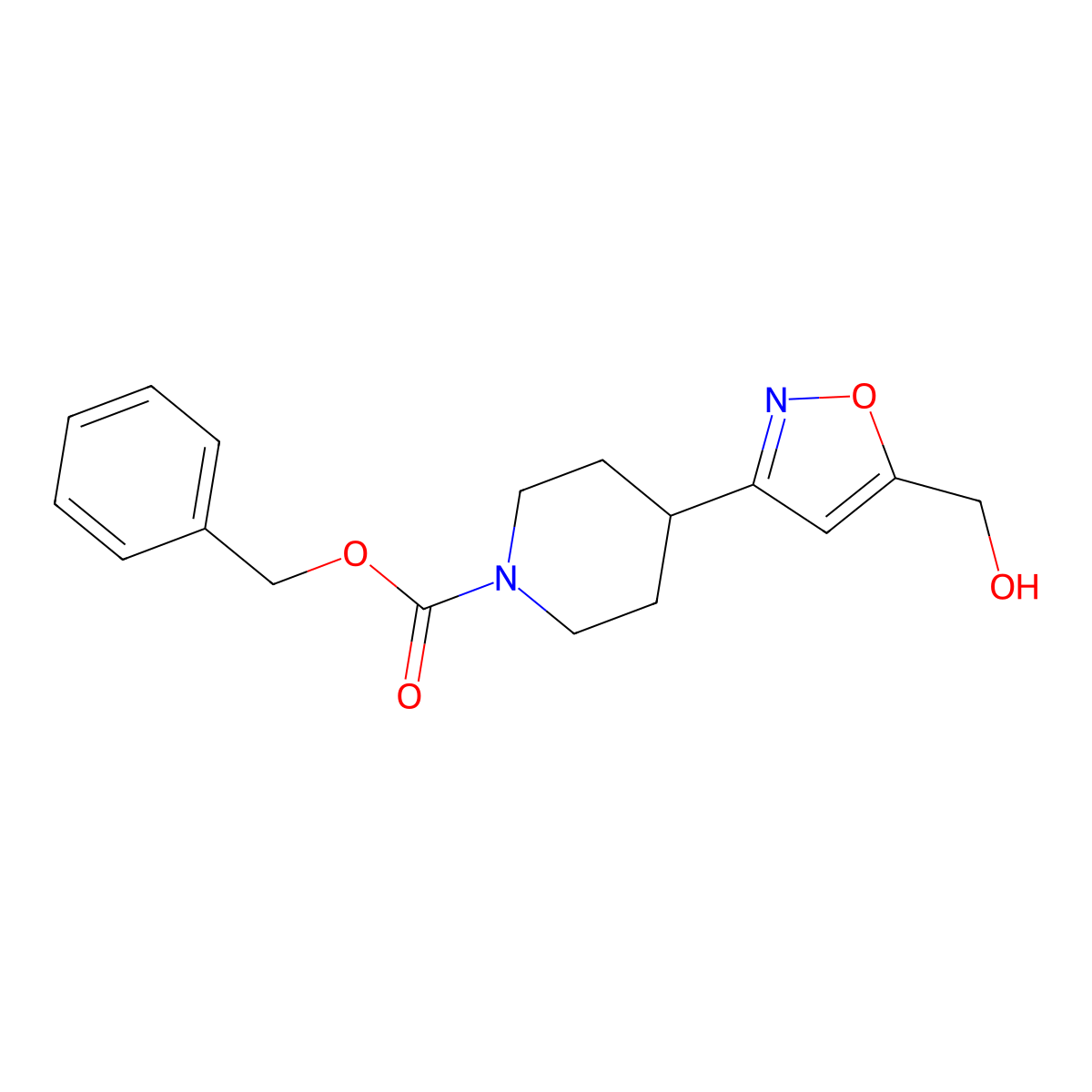 Benzyl 4-[5-(hydroxymethyl)-1,2-oxazol-3-yl]piperidine-1-carboxylate molecular structure, CAS 1822850-37-2