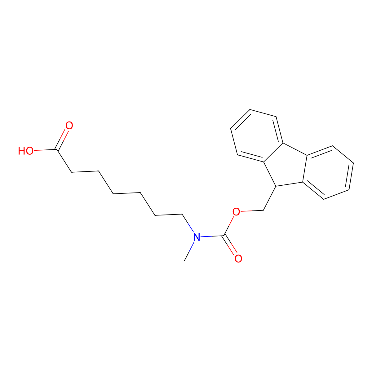 7-(N-Fmoc-N-methyl-amino)heptanoic acid molecular structure, CAS 1822851-24-0