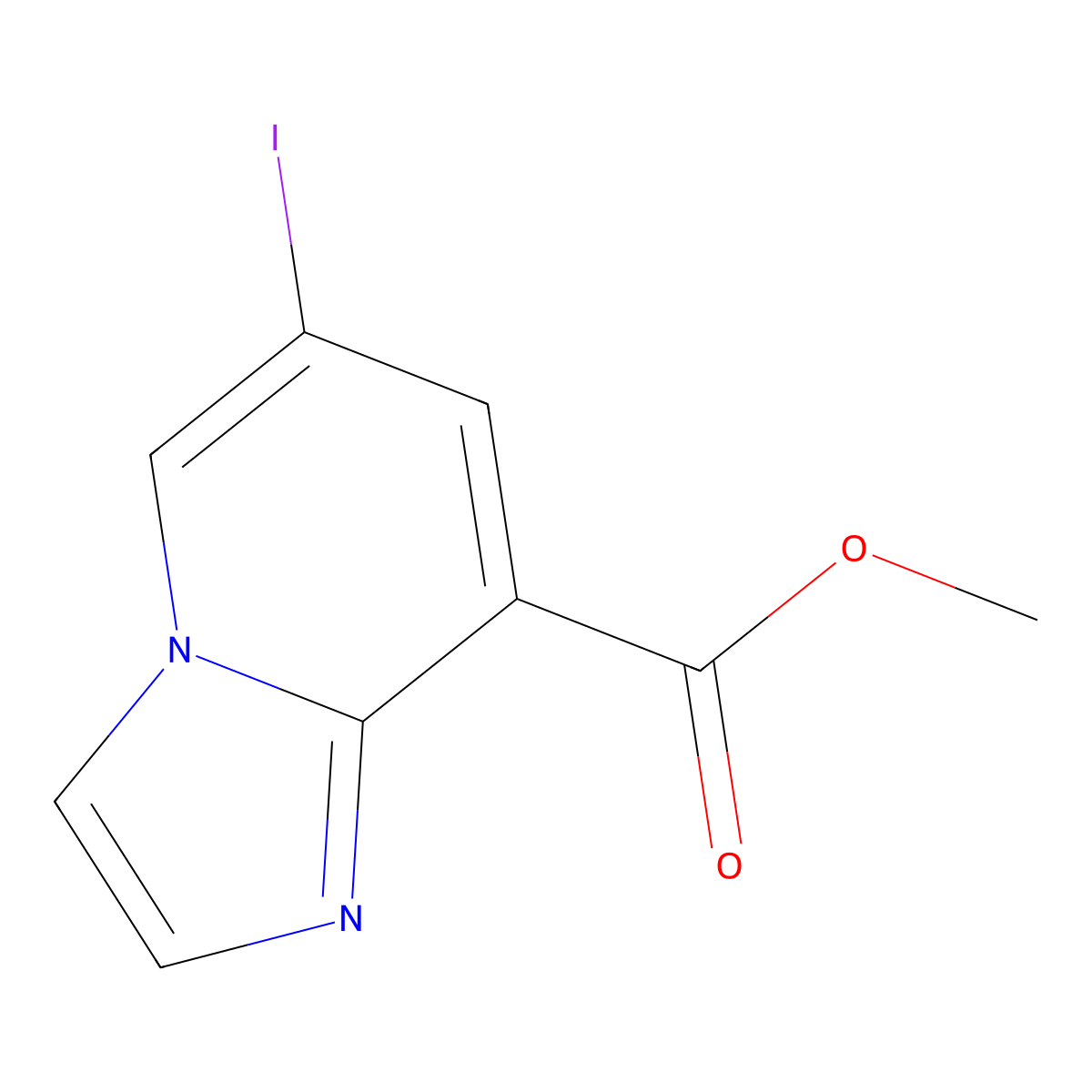 6-Iodo-imidazo[1,2-a]pyridine-8-carboxylic acid methyl ester molecular structure, CAS 1822851-54-6
