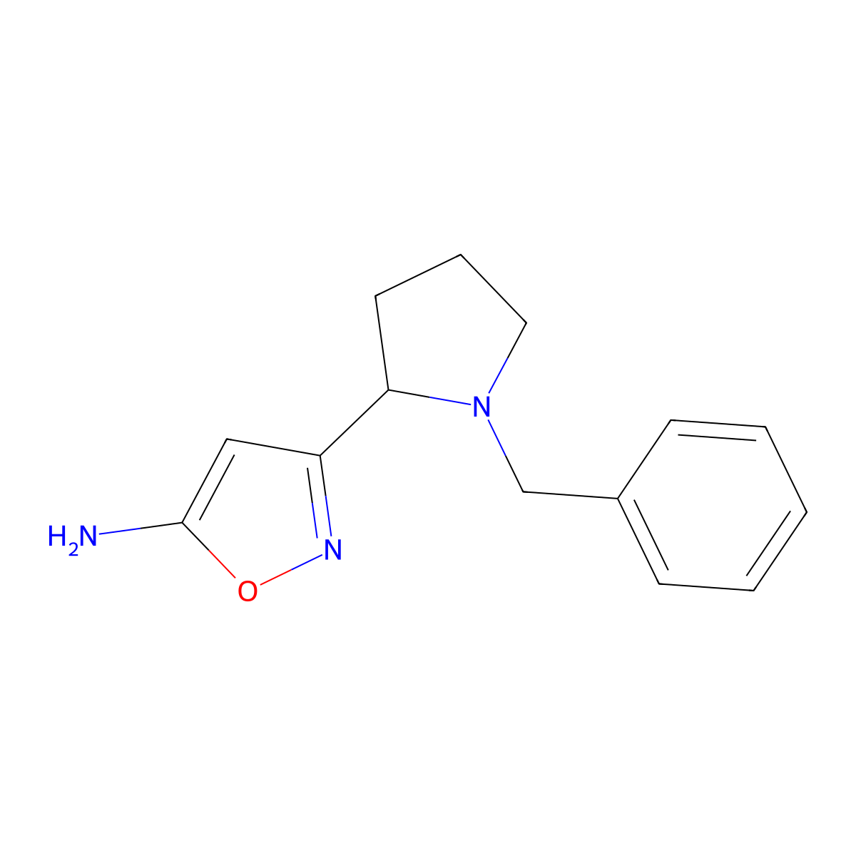 3-(1-Benzylpyrrolidin-2-yl)isoxazol-5-amine molecular structure, CAS 1822851-60-4