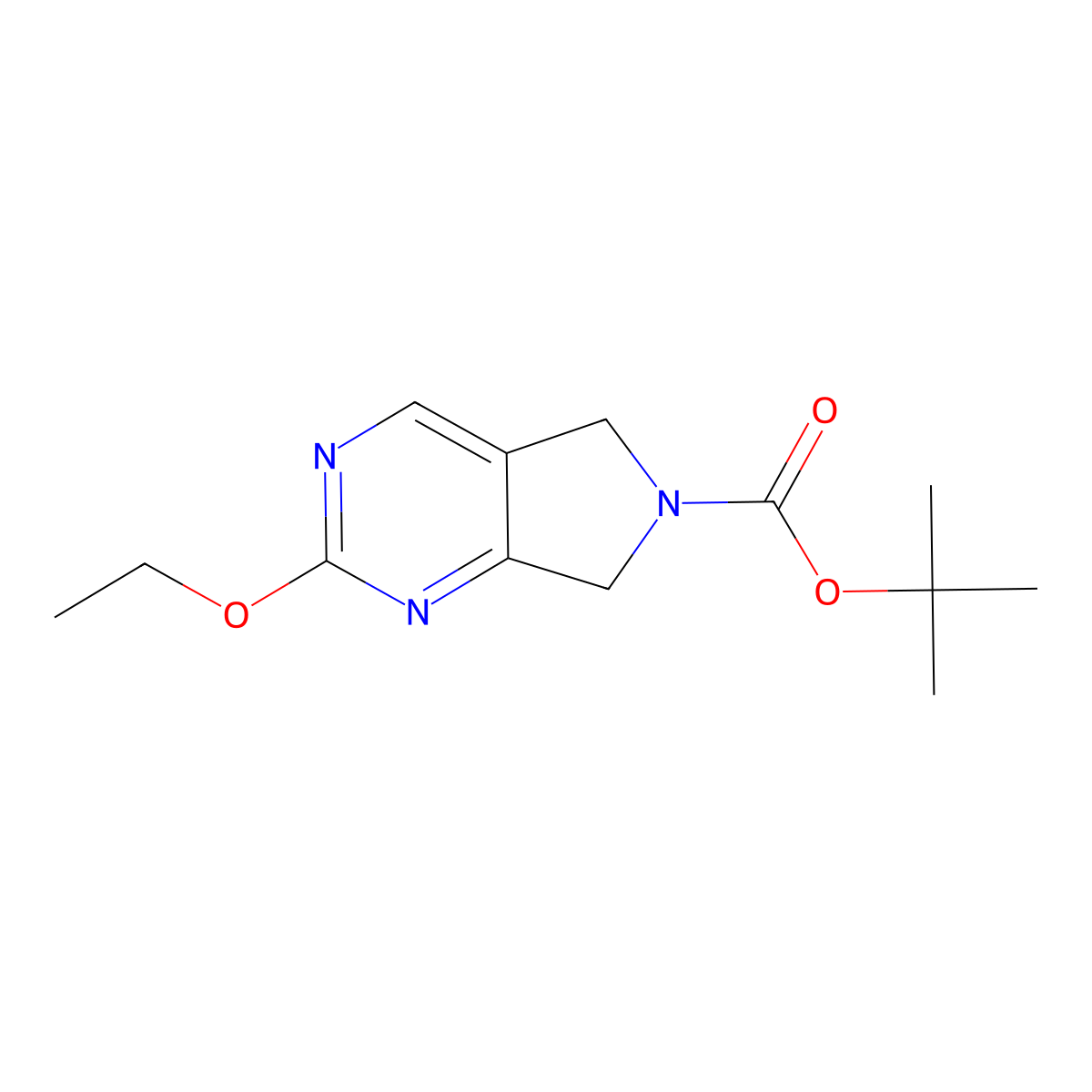 2-Ethoxy-5,7-dihydro-pyrrolo[3,4-d]pyrimidine-6-carboxylic acid tert-butyl ester molecular structure, CAS 1822851-66-0