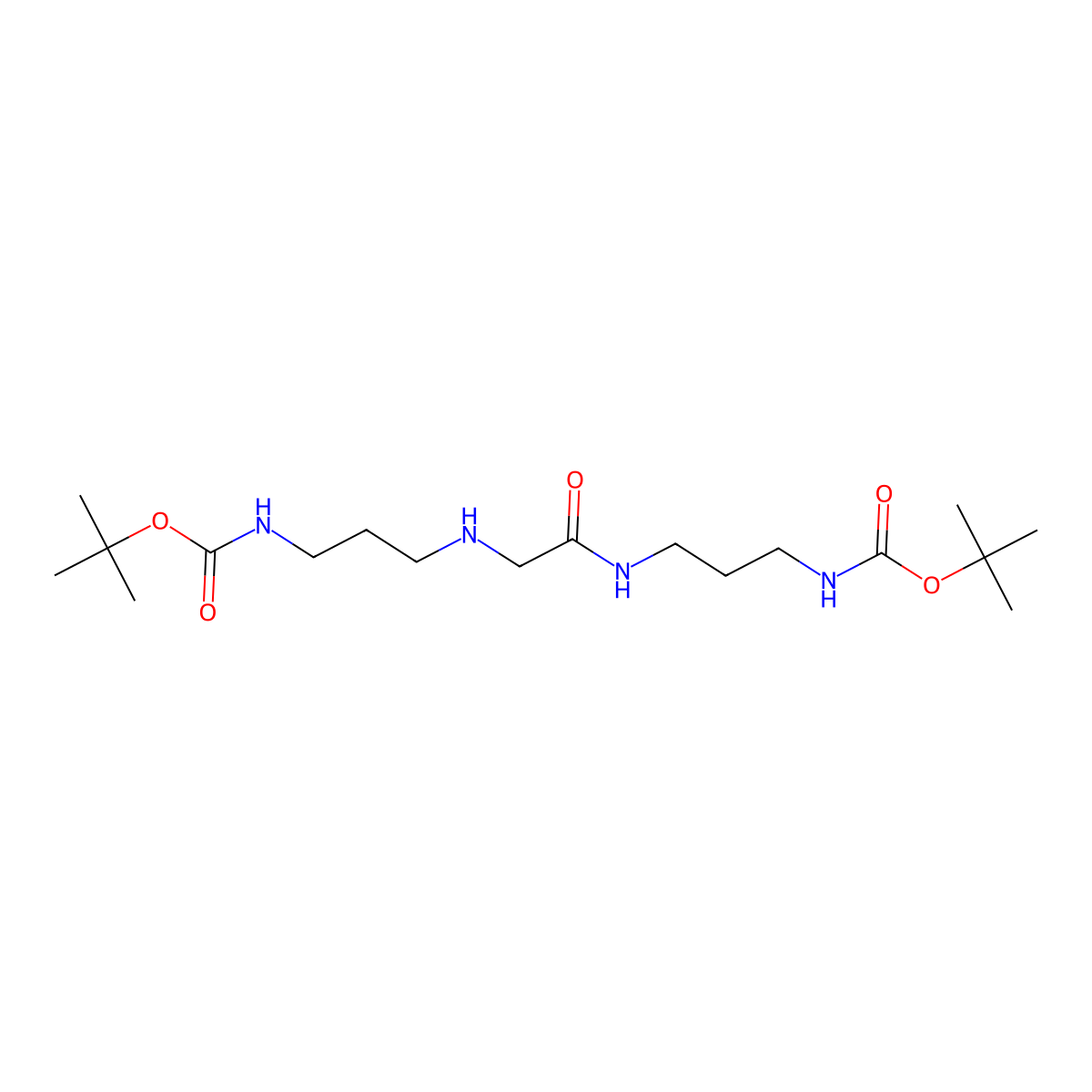N,N'-Bis[3-(tert-butoxycarbonylamino)propyl]glycinamide molecular structure, CAS 1822851-77-3