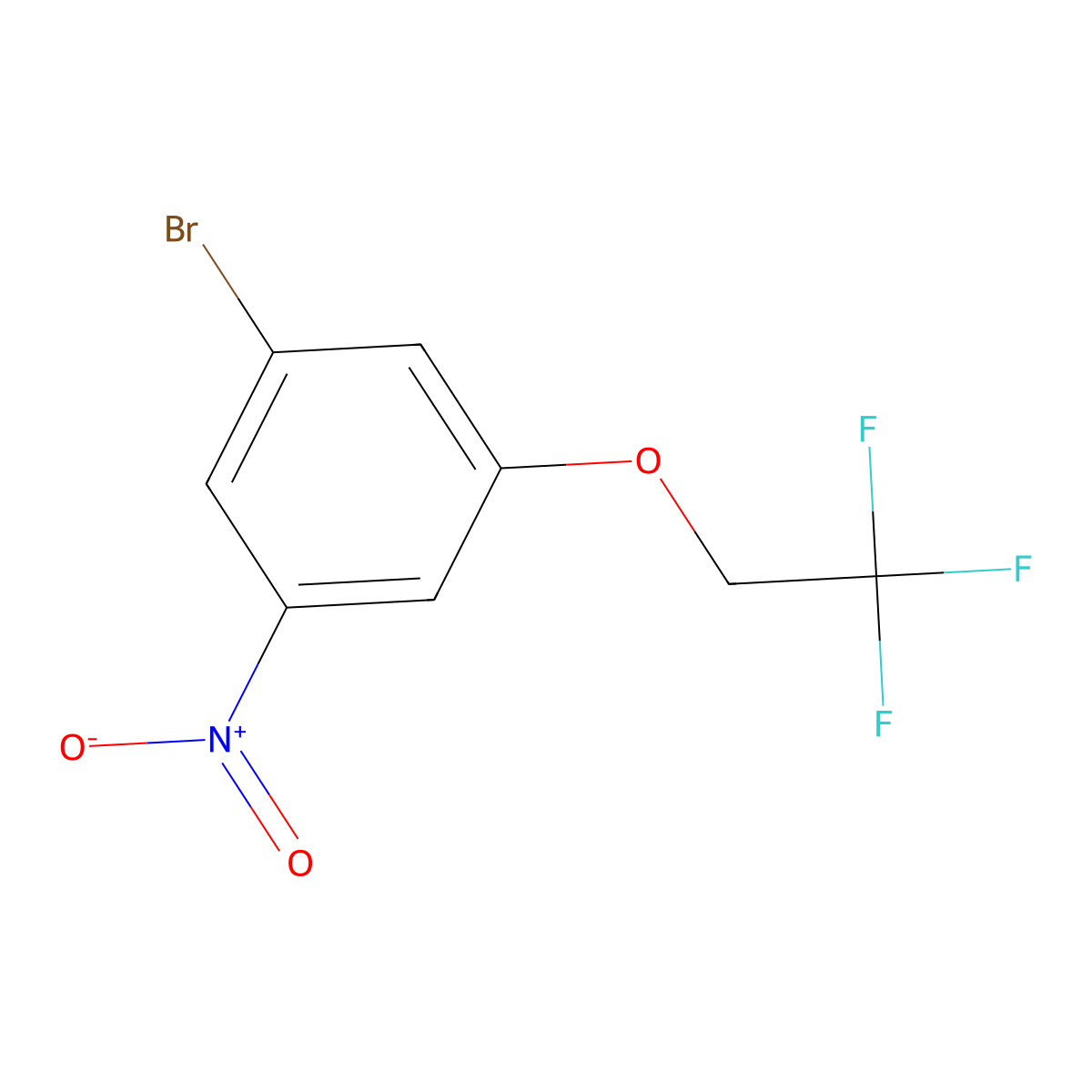 1-Bromo-3-nitro-5-(2,2,2-trifluoroethoxy)benzene molecular structure, CAS 1822852-24-3