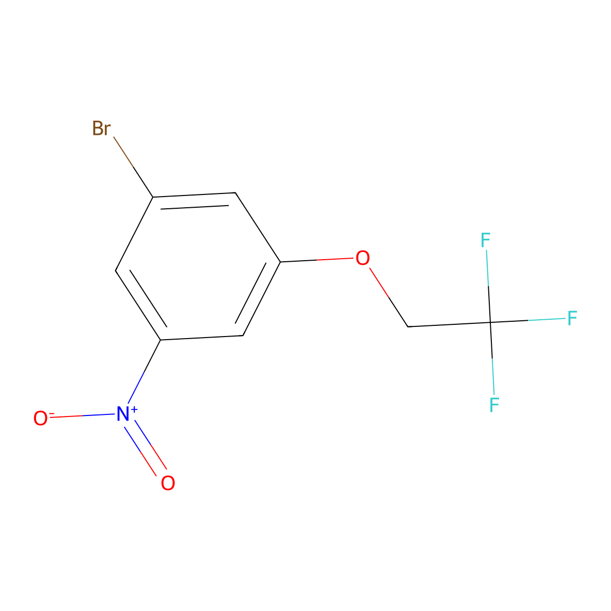 1-Bromo-3-nitro-5-(2,2,2-trifluoroethoxy)benzene molecular structure, CAS 1822852-24-3