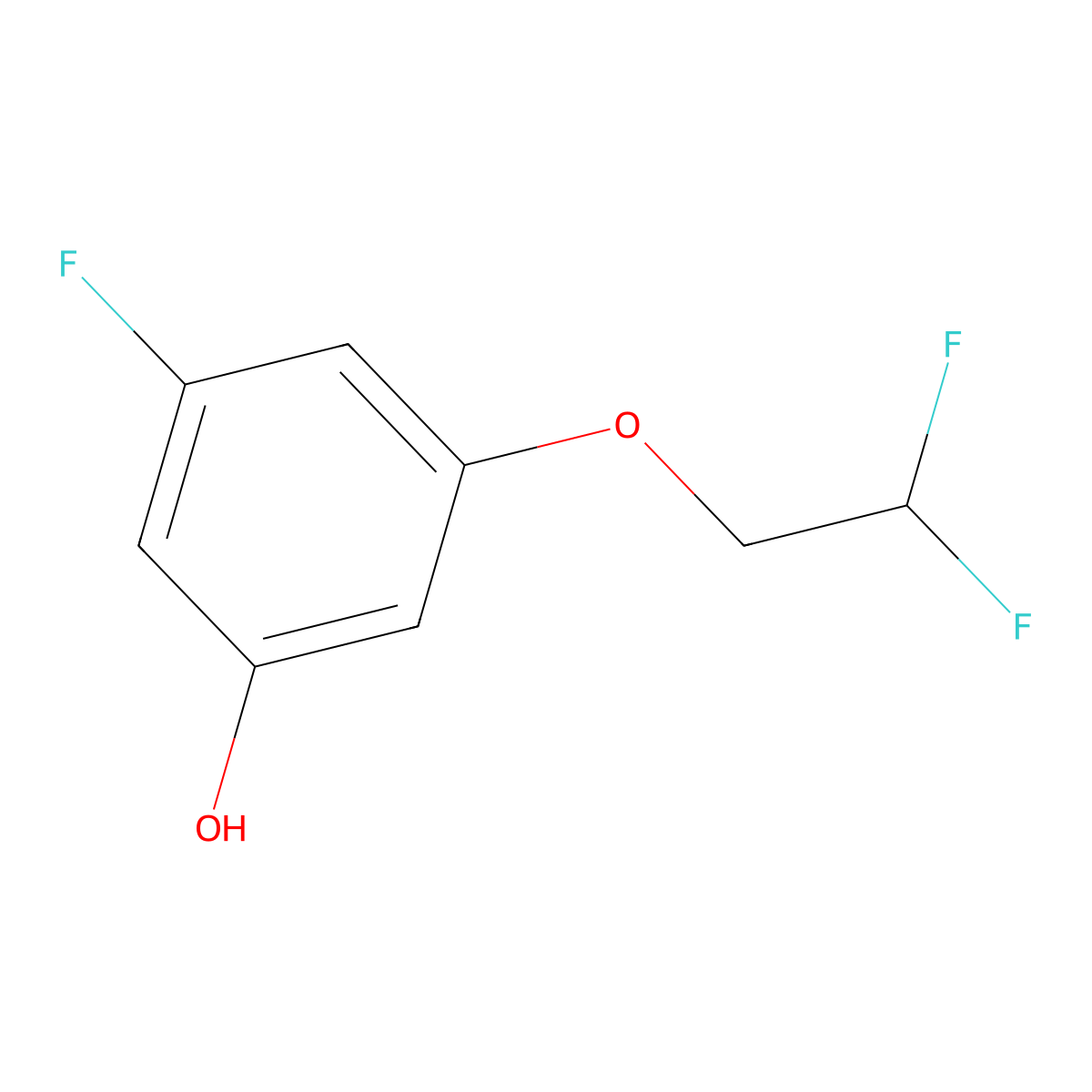 3-Fluoro-5-(2,2-difluoroethoxy)phenol molecular structure, CAS 1822852-32-3