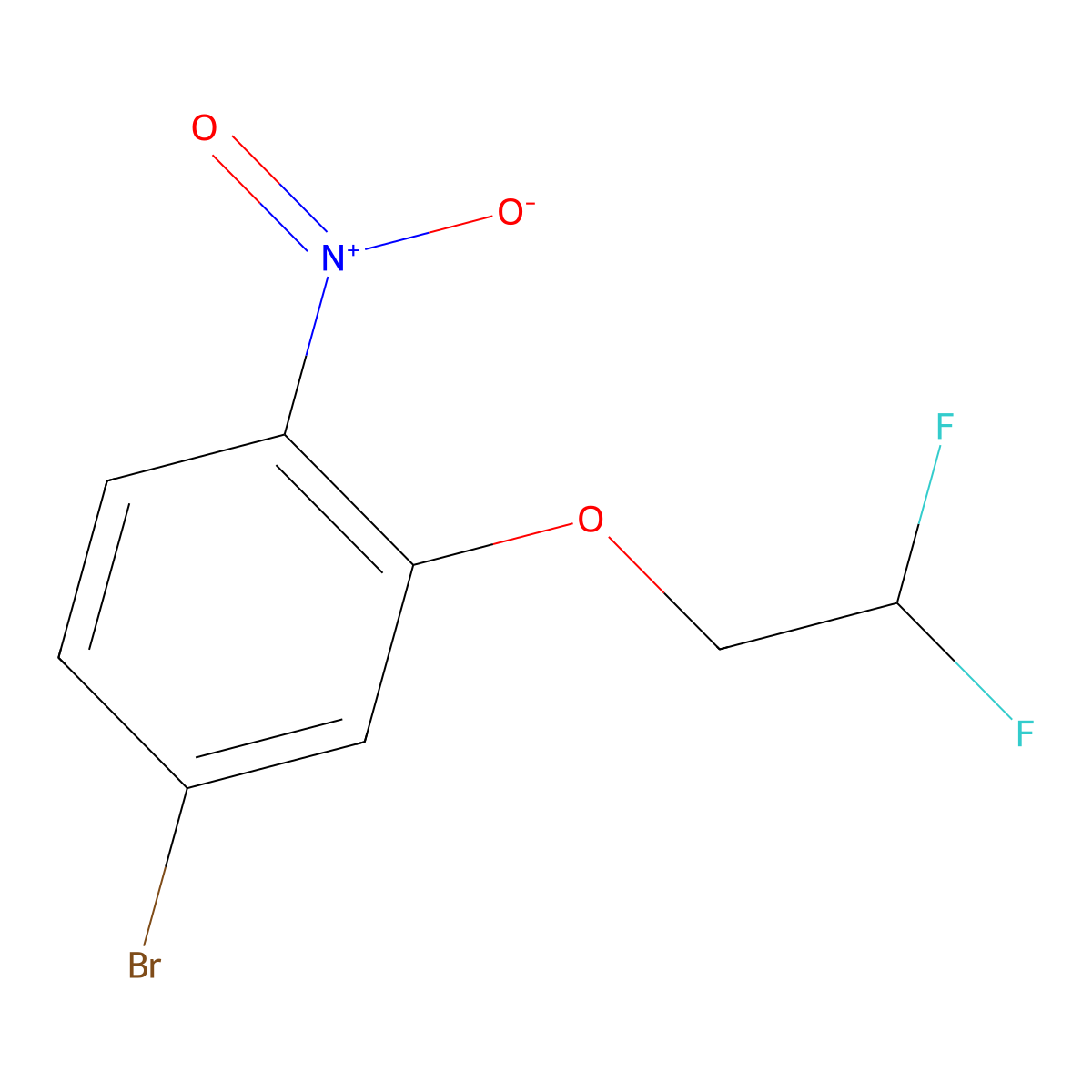 4-Bromo-2-(2,2-difluoroethoxy)-1-nitro-benzene molecular structure, CAS 1822852-49-2