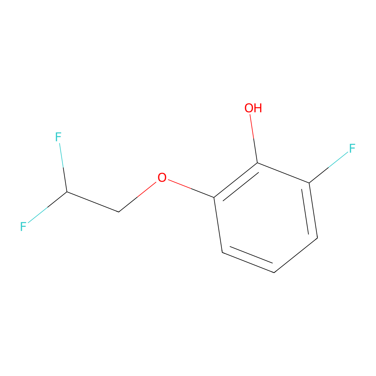 2-Fluoro-6-(2,2-difluoroethoxy)phenol molecular structure, CAS 1822852-61-8