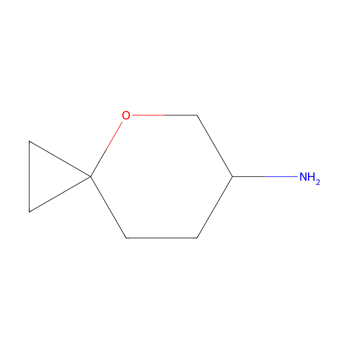 4-Oxaspiro[2.5]octan-6-amine molecular structure, CAS 1822854-57-8