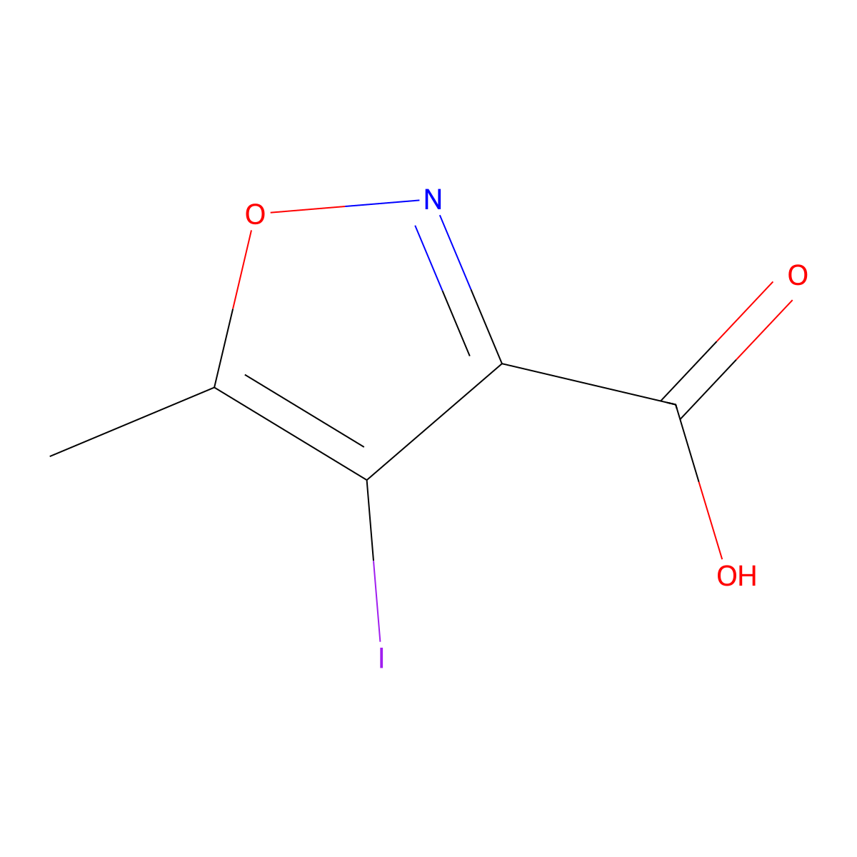 4-Iodo-5-methylisoxazole-3-carboxylic acid molecular structure, CAS 1822855-70-8