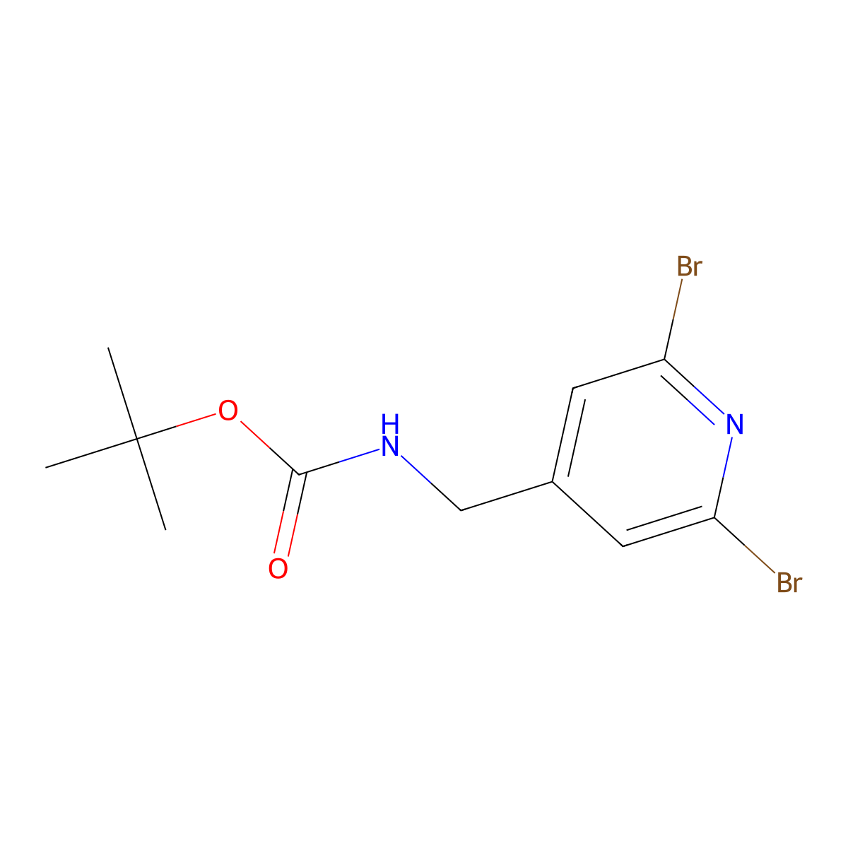 tert-Butyl ((2,6-dibromopyridin-4-yl)methyl)carbamate molecular structure, CAS 1822856-45-0