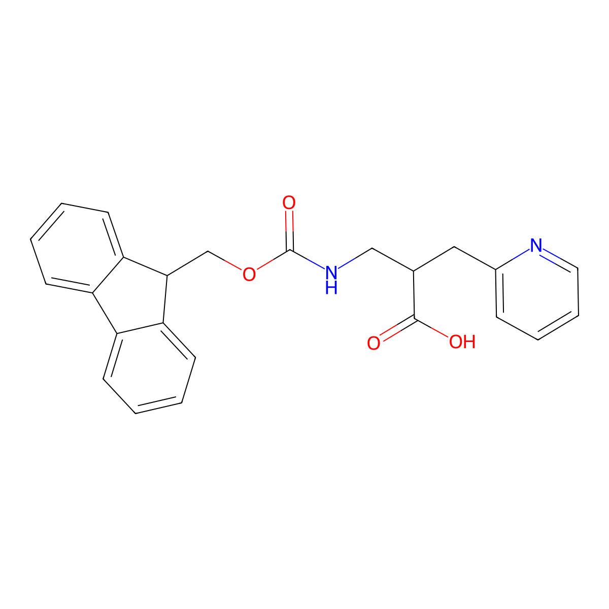 3-({[(9H-fluoren-9-yl)methoxy]carbonyl}amino)-2-[(pyridin-2-yl)methyl]propanoic acid molecular structure, CAS 1822857-88-4