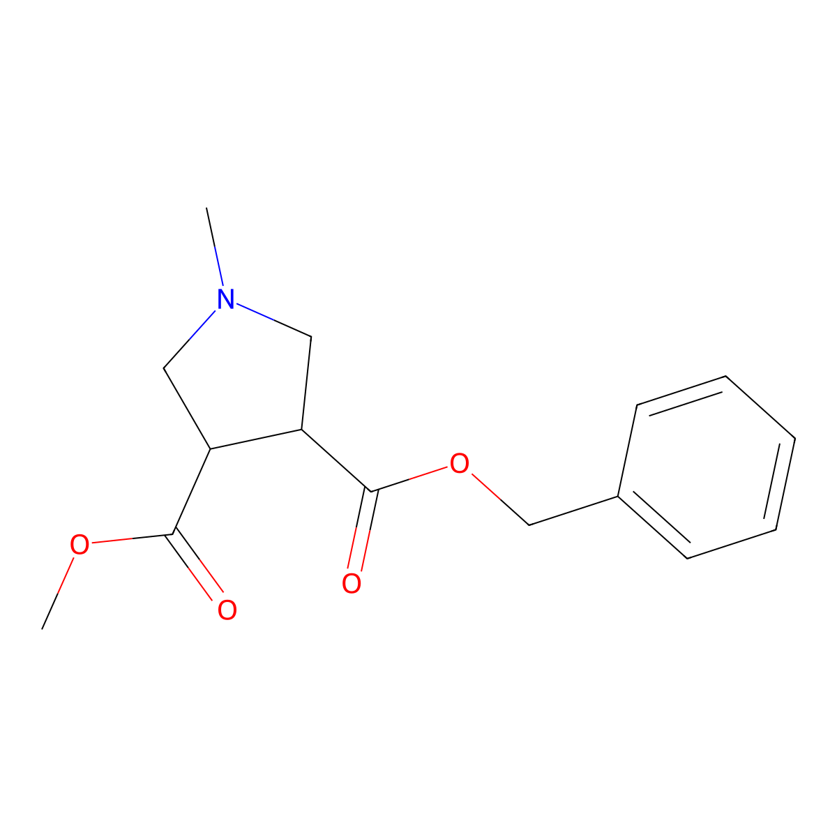 Methyl 4-(benzyloxycarbonyl)-1-methylpyrrolidine-3-carboxylate molecular structure, CAS 1822860-50-3