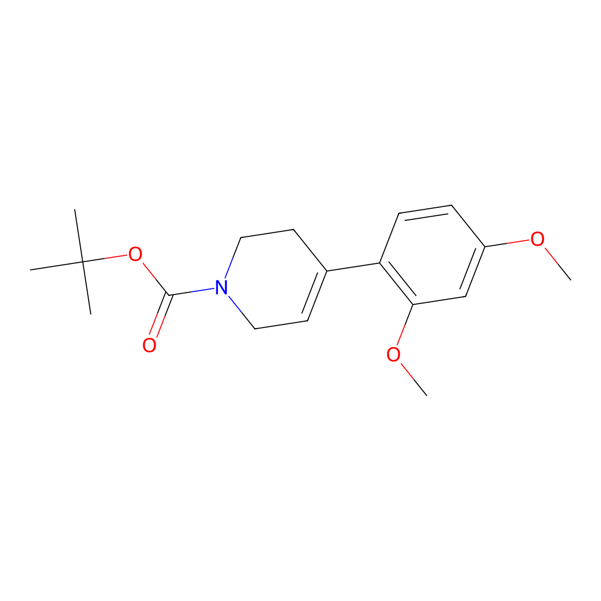 1(2H)-pyridinecarboxylic acid, 4-(2,4-dimethoxyphenyl)-3,6-dihydro-, 1,1-dimethylethyl ester molecular structure, CAS 1822860-98-9