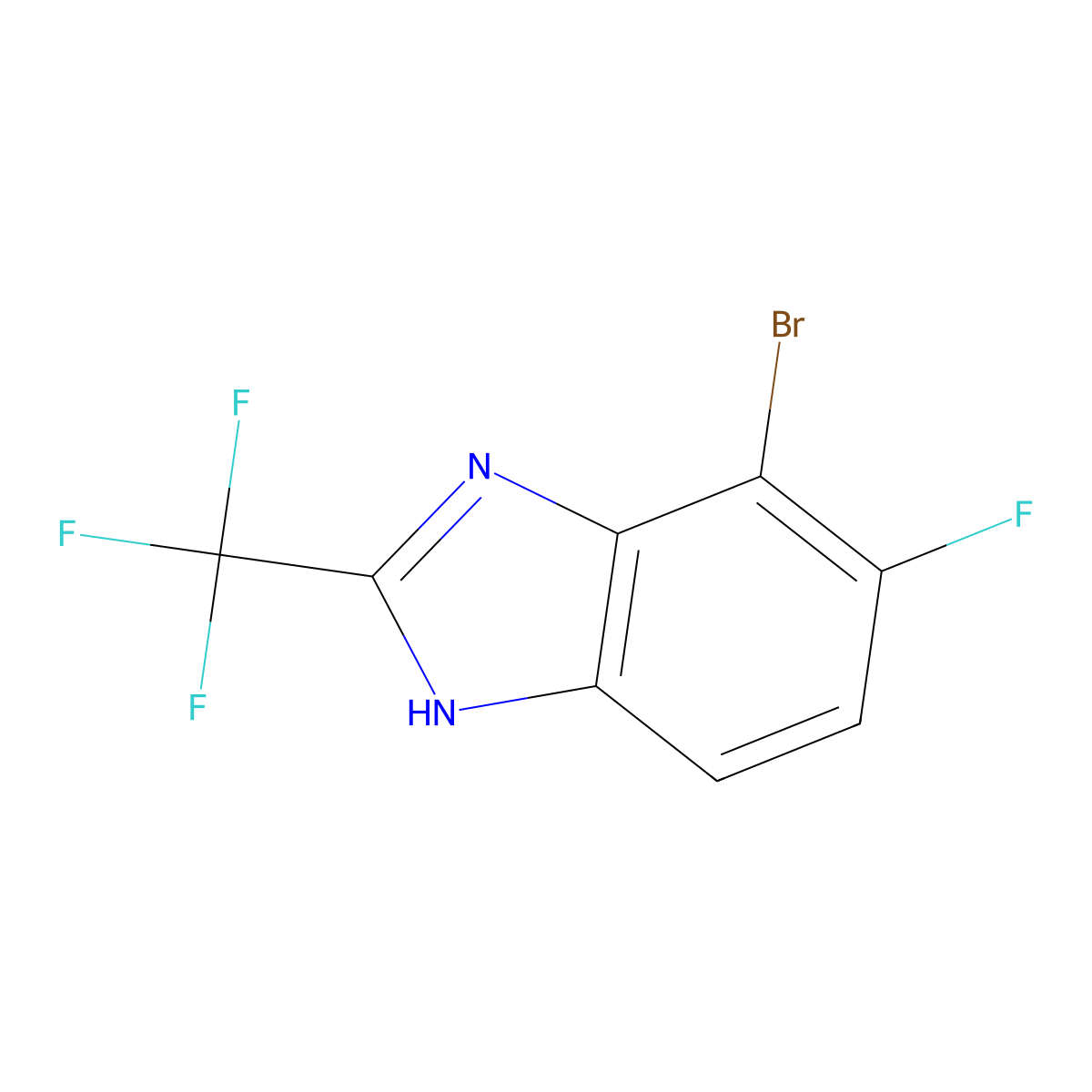 4-Bromo-5-fluoro-2-(trifluoromethyl)-1H-benzimidazole molecular structure, CAS 1822861-98-2