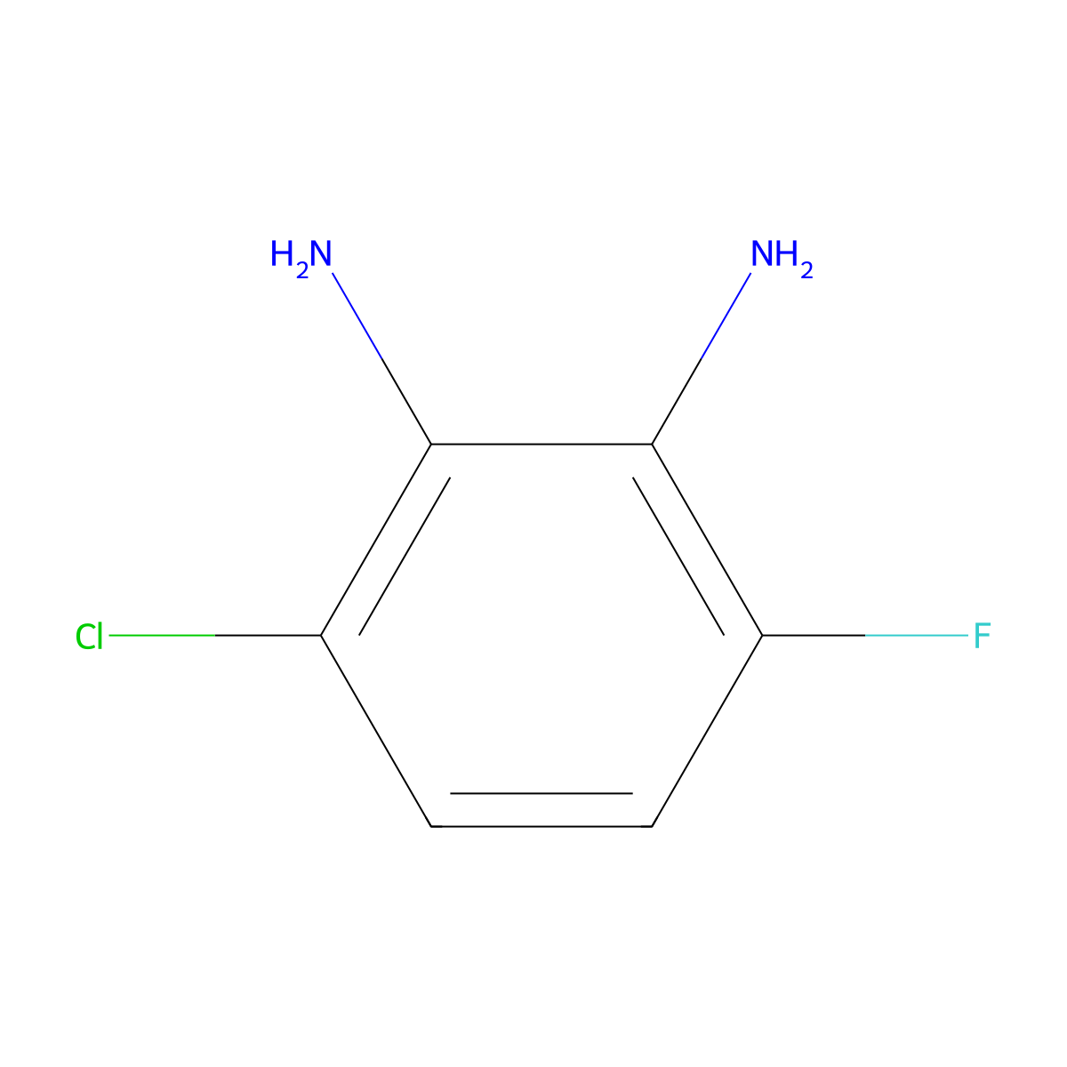 1-Chloro-4-fluoro-2,3-diaminobenzene molecular structure, CAS 1822862-38-3