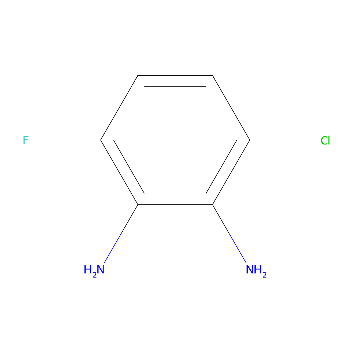 1-Chloro-4-fluoro-2,3-diaminobenzene molecular structure, CAS 1822862-38-3