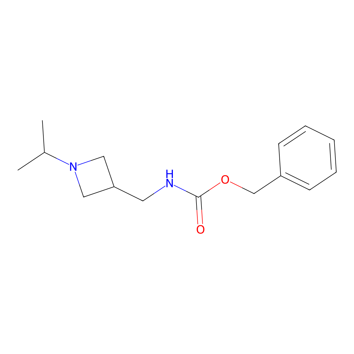 benzyl N-{[1-(propan-2-yl)azetidin-3-yl]methyl}carbamate molecular structure, CAS 1822866-39-6