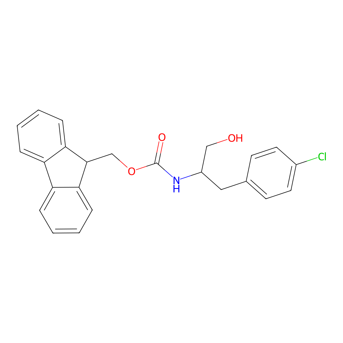 (9H-fluoren-9-yl)methyl N-[1-(4-chlorophenyl)-3-hydroxypropan-2-yl]carbamate molecular structure, CAS 1822867-98-0