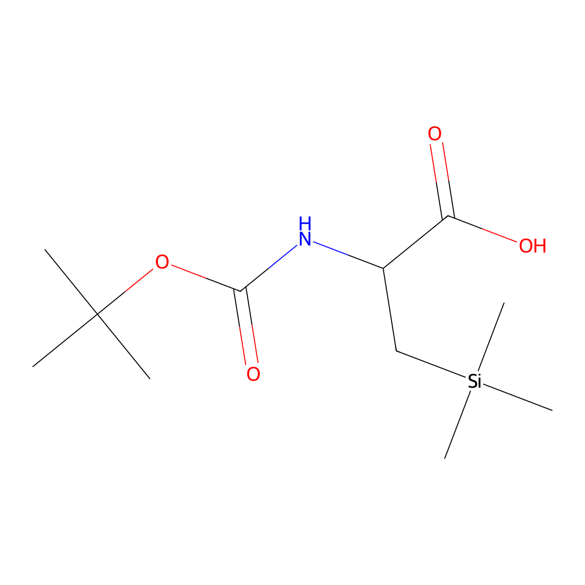 2-{[(Tert-butoxy)carbonyl]amino}-3-(trimethylsilyl)propanoic acid molecular structure, CAS 182287-46-3