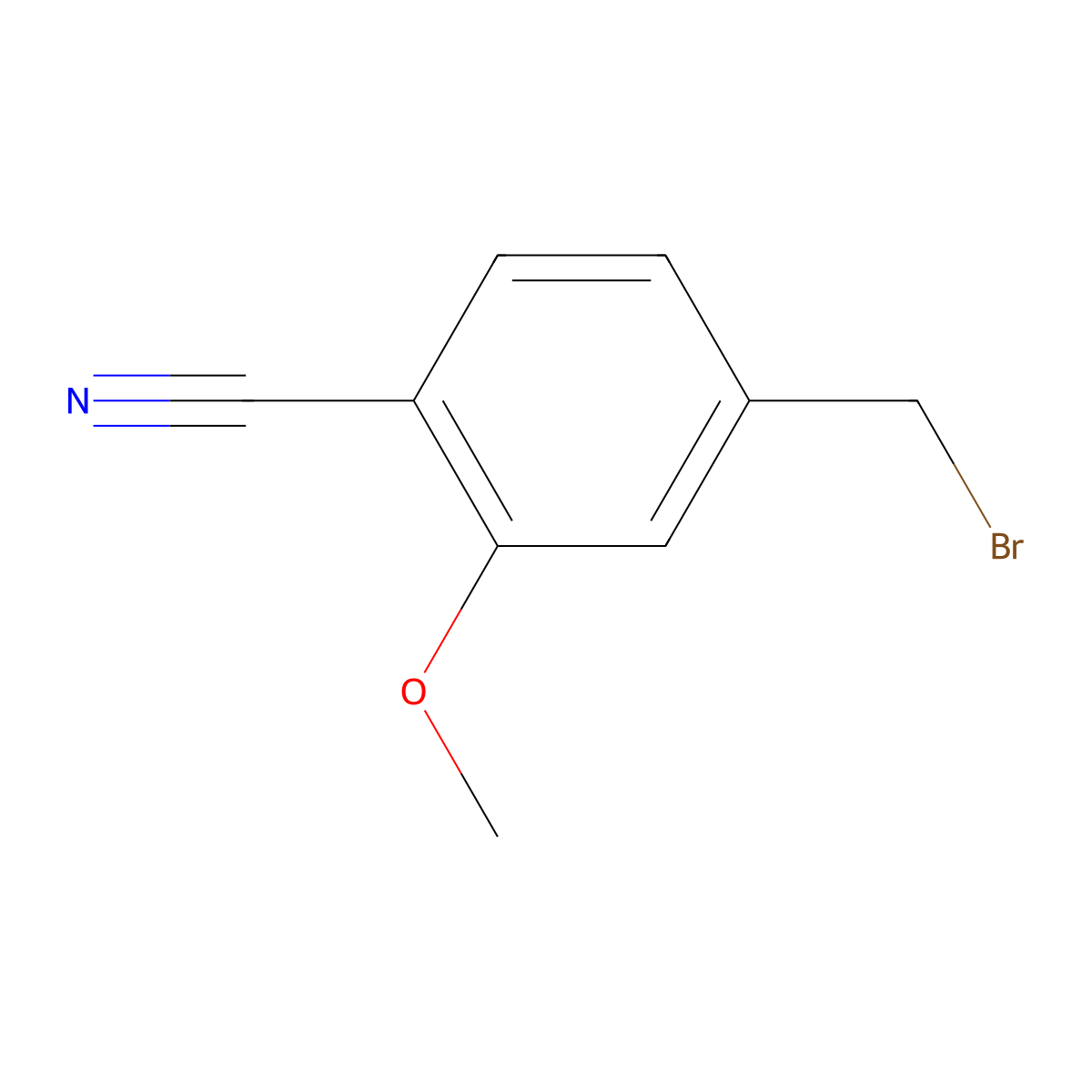 4-(Bromomethyl)-2-methoxybenzonitrile molecular structure, CAS 182287-68-9