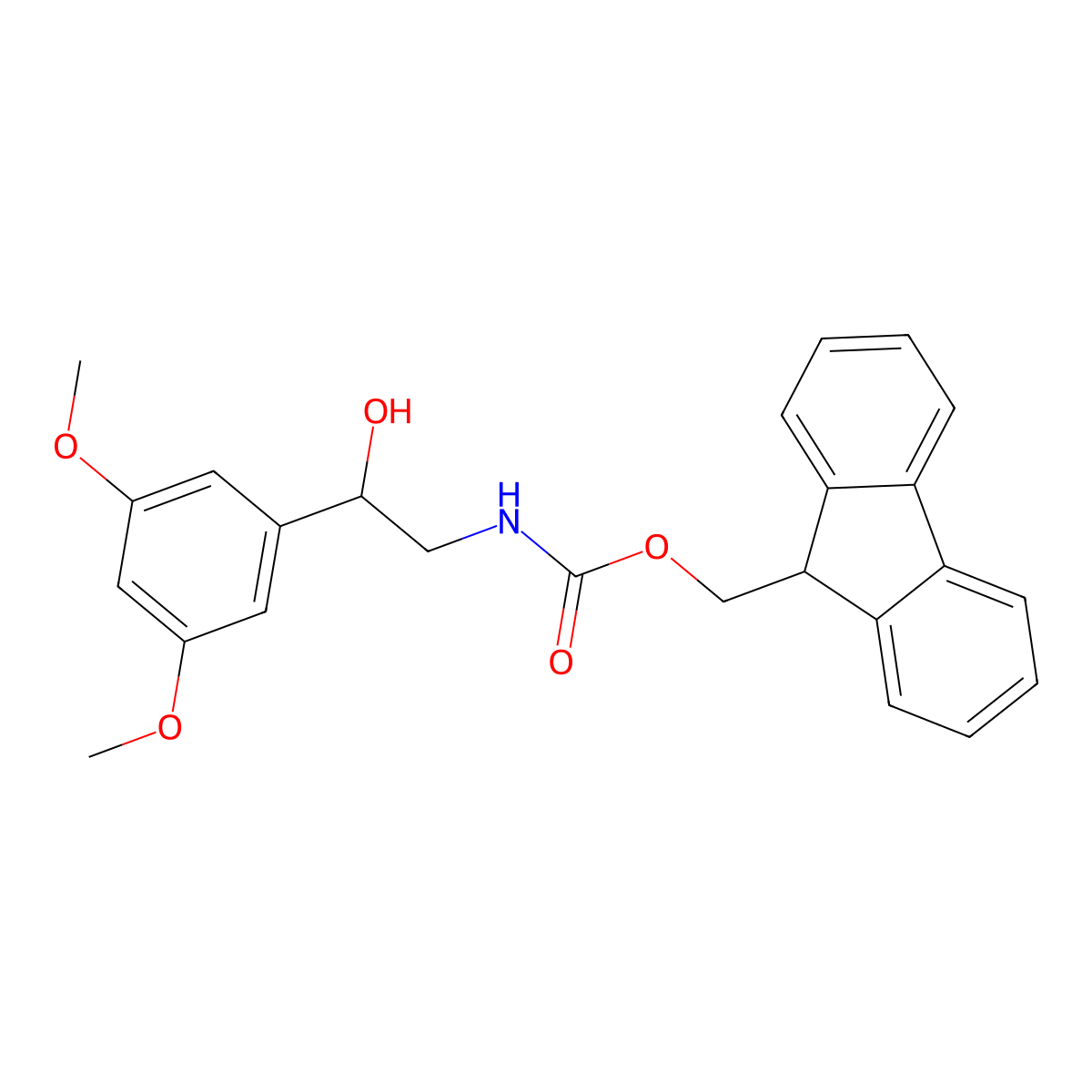 (9H-fluoren-9-yl)methyl N-[2-(3,5-dimethoxyphenyl)-2-hydroxyethyl]carbamate molecular structure, CAS 1822870-29-0