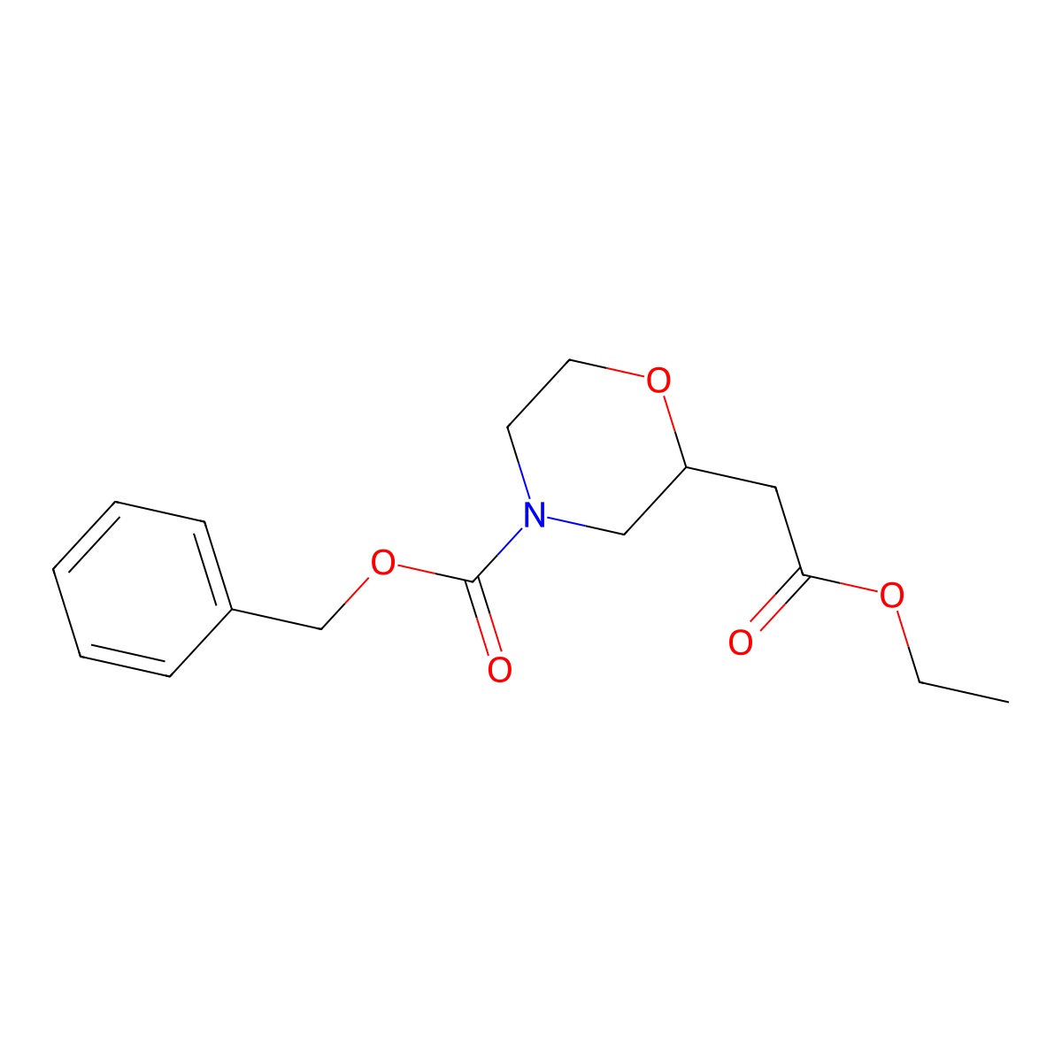 Benzyl 2-((ethoxycarbonyl)methyl)morpholine-4-carboxylate molecular structure, CAS 1822872-23-0