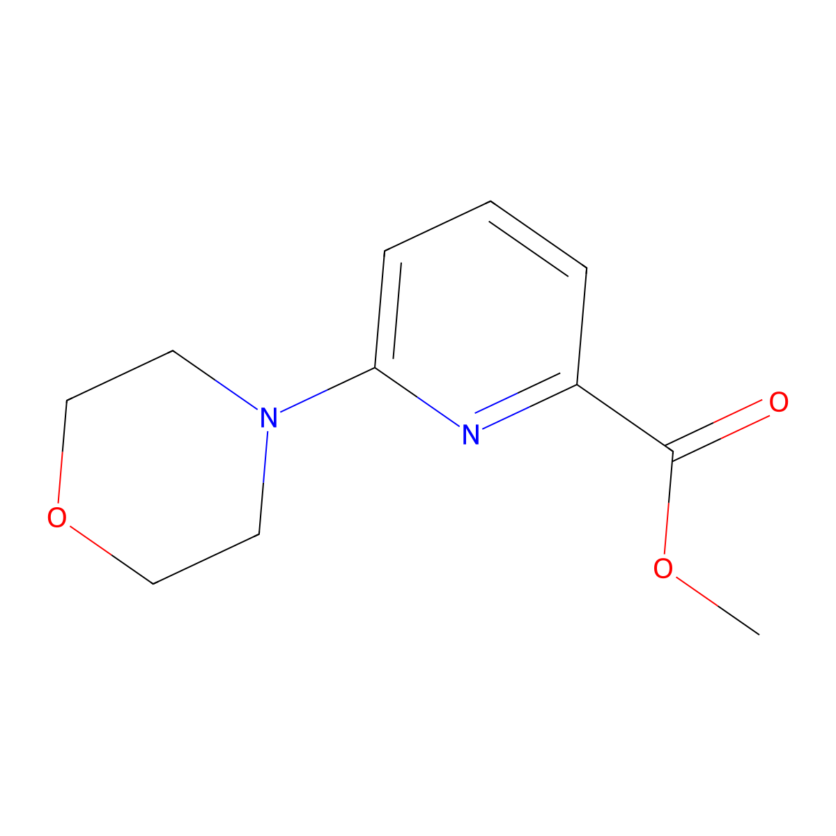 Methyl 6-(morpholin-4-YL)pyridine-2-carboxylate molecular structure, CAS 1822872-98-9