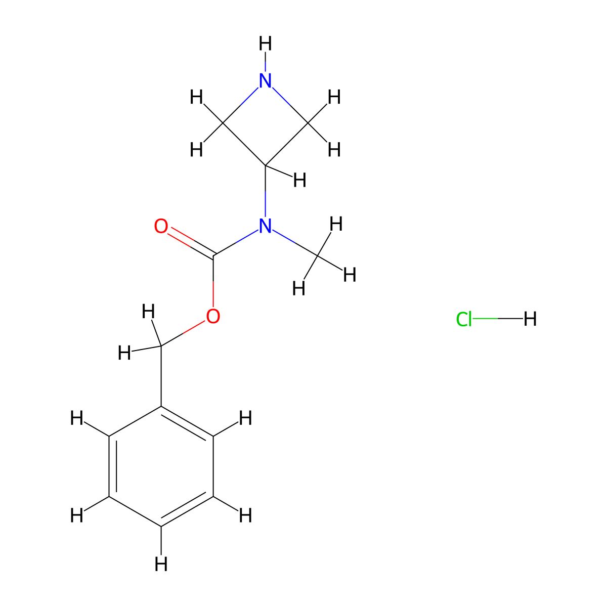 Benzyl azetidin-3-yl(methyl)carbamate hydrochloride molecular structure, CAS 1822874-05-4