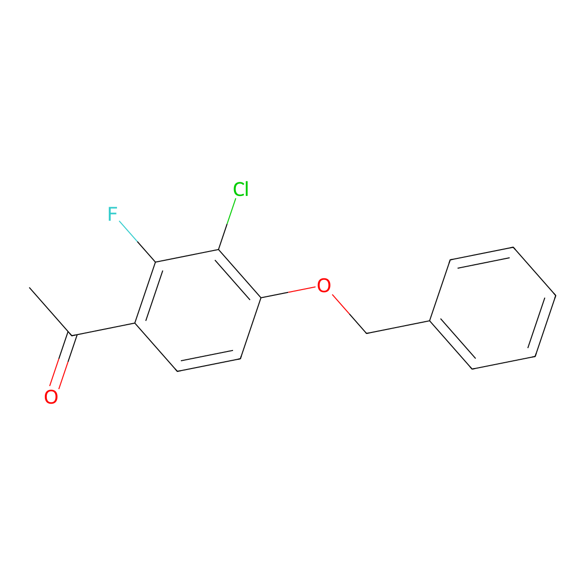 Ethanone, 1-[3-chloro-2-fluoro-4-(phenylmethoxy)phenyl]- molecular structure, CAS 1822874-07-6