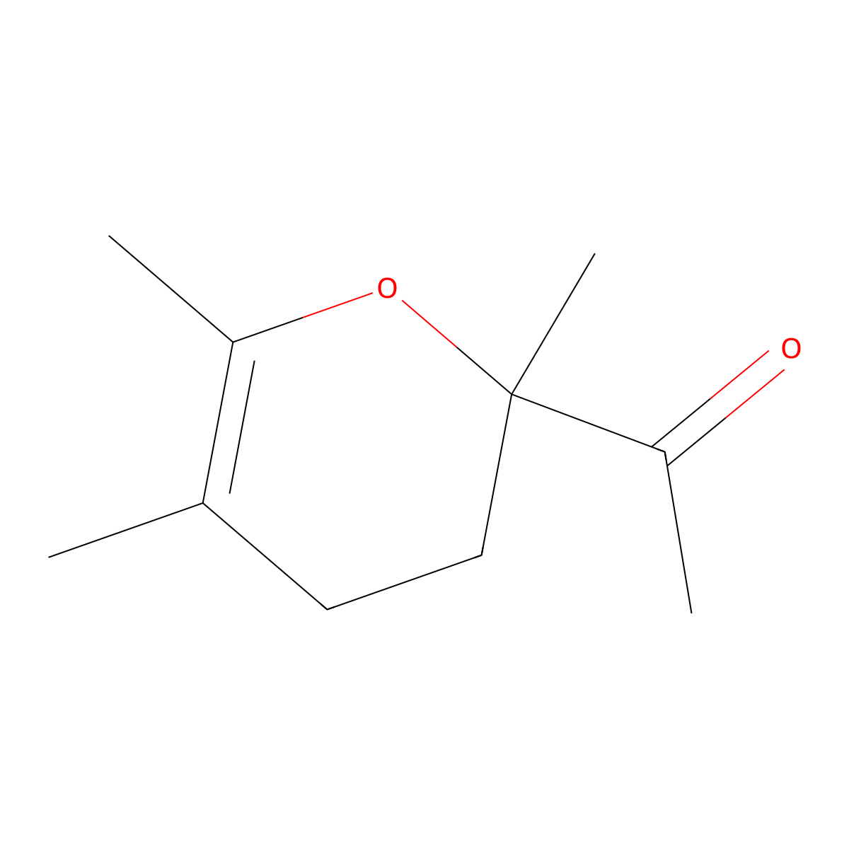 1-(2,5,6-Trimethyl-3,4-dihydro-2H-pyran-2-yl)ethan-1-one molecular structure, CAS 18229-58-8