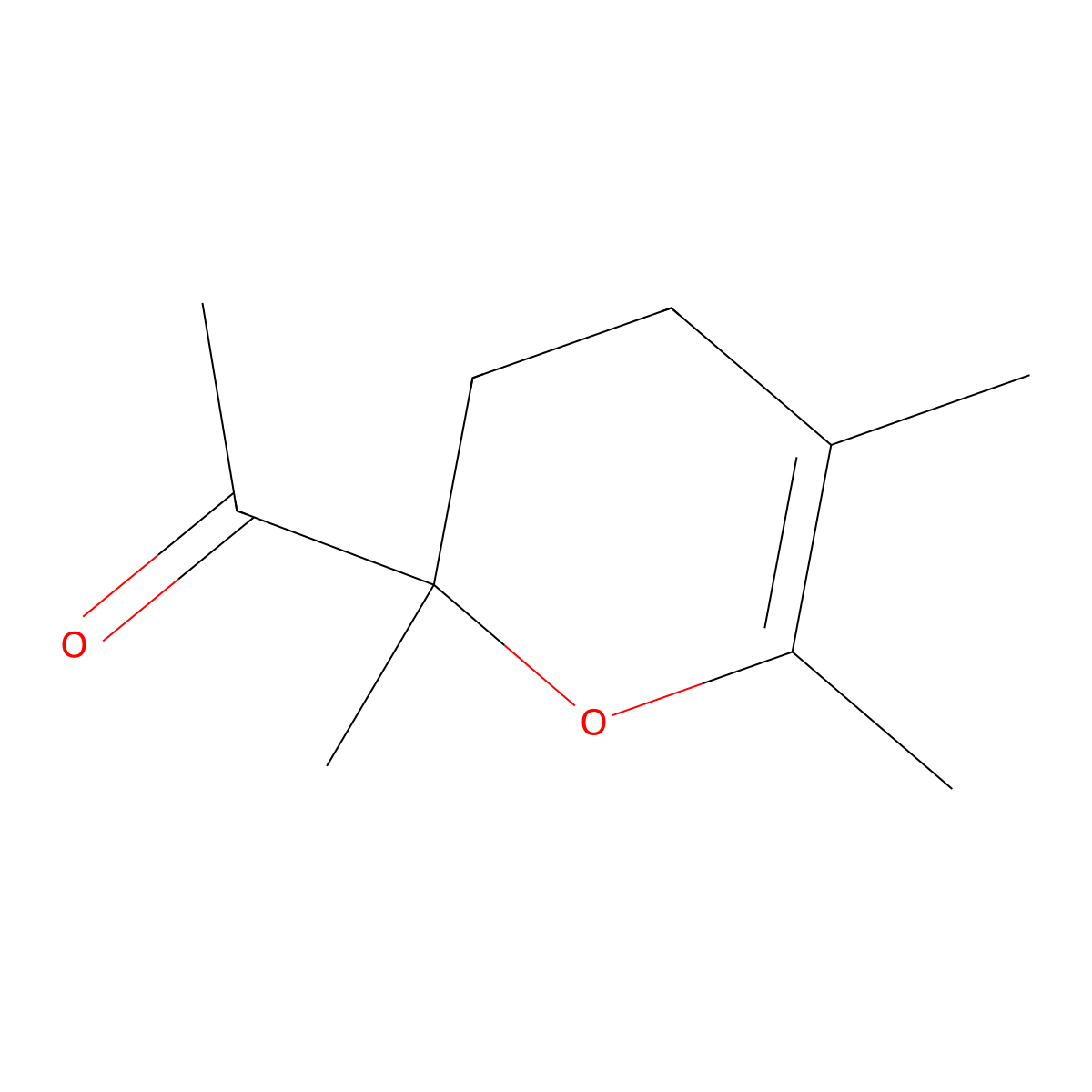 1-(2,5,6-Trimethyl-3,4-dihydro-2H-pyran-2-yl)ethan-1-one molecular structure, CAS 18229-58-8