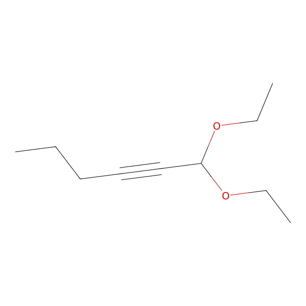 1,1-Diethoxyhex-2-yne molecular structure, CAS 18229-78-2