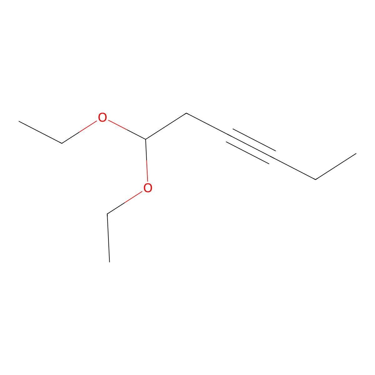 1,1-Diethoxy-3-hexyne molecular structure, CAS 18229-85-1