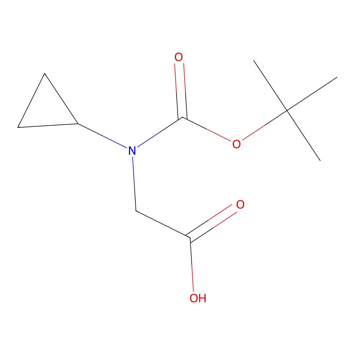 2-{[(Tert-butoxy)carbonyl](cyclopropyl)amino}acetic acid molecular structure, CAS 182291-93-6
