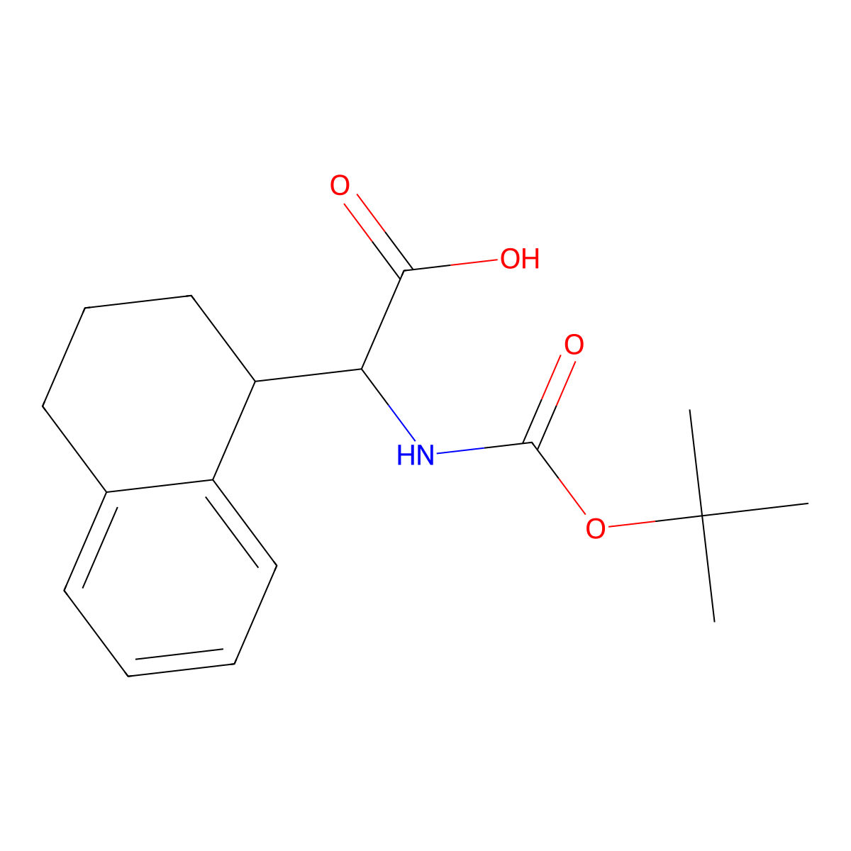 2-(Boc-amino)-2-(1,2,3,4-tetrahydronaphthalen-1-yl)acetic acid molecular structure, CAS 182291-95-8