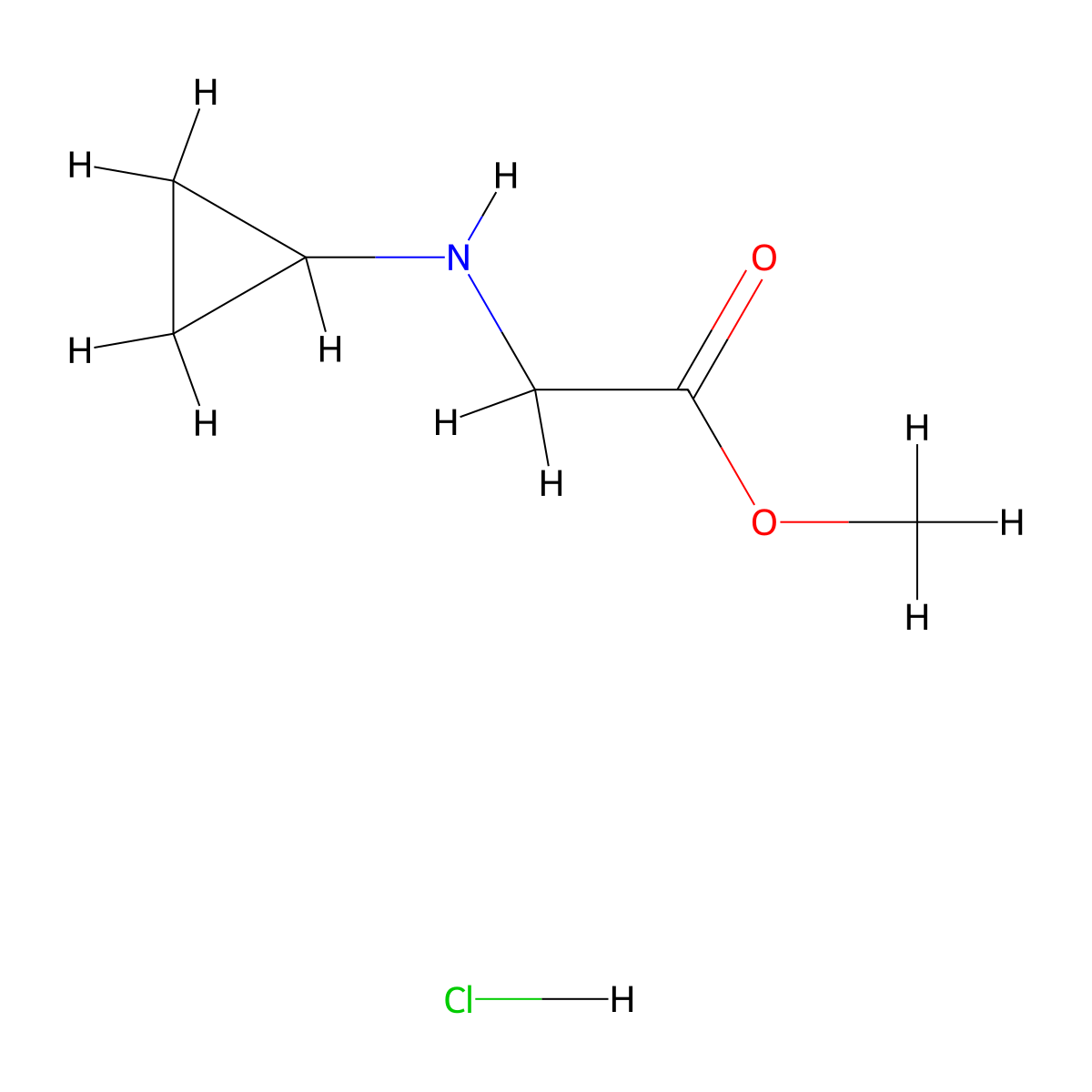 Methyl 2-(cyclopropylamino)acetate hydrochloride molecular structure, CAS 182291-97-0