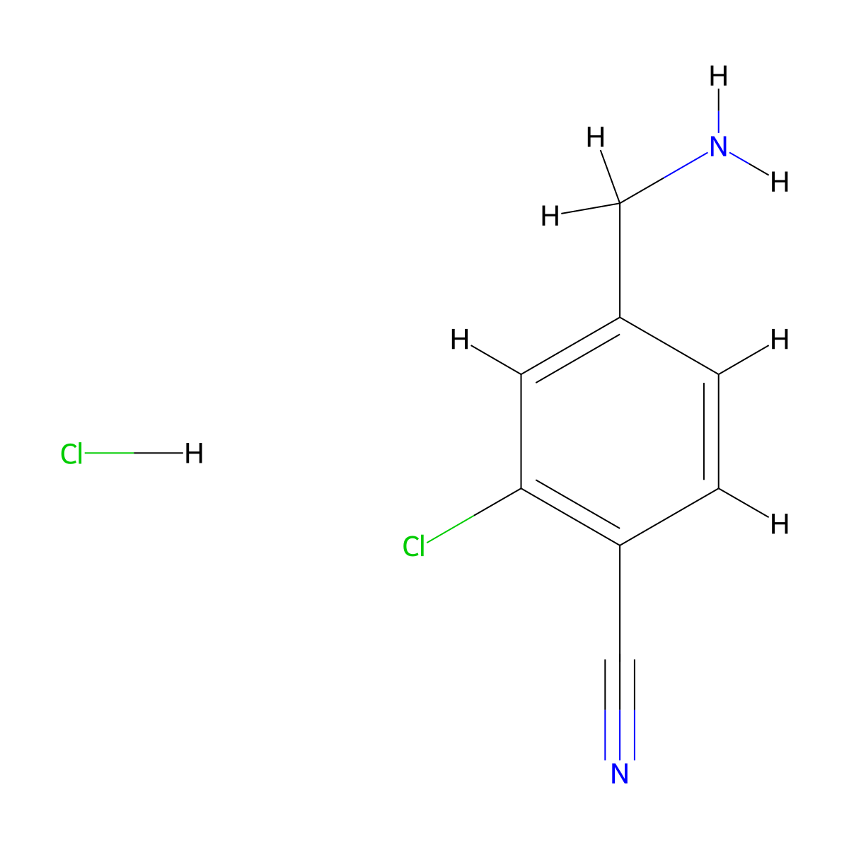 4-(Aminomethyl)-2-chlorobenzonitrile hydrochloride molecular structure, CAS 182292-02-0